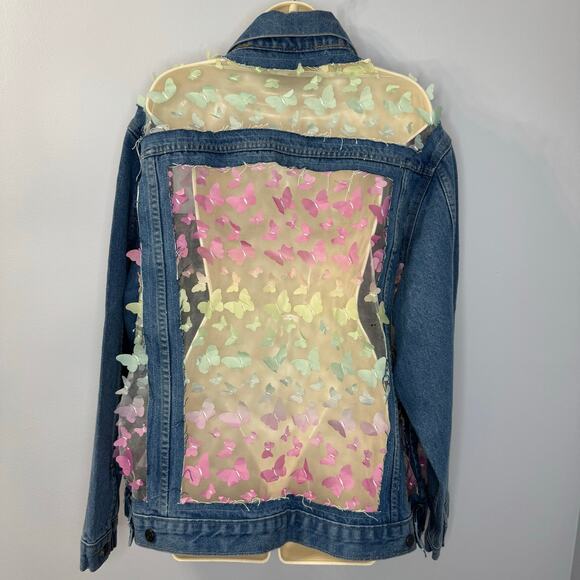 Dragon Denim The Mariposa Denim Jacket Oversized Festival Concert Feary Fairy - Picture 11 of 13